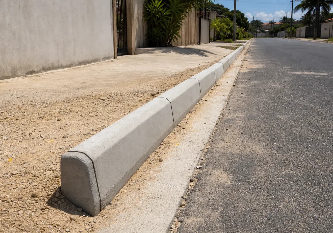 Contenção com meio-fio