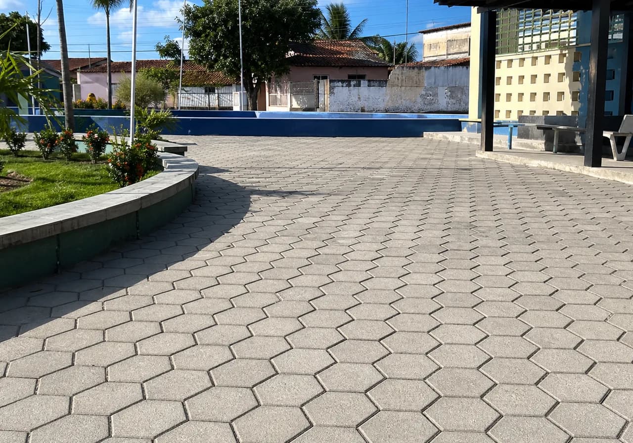Áreas externas com sextavado